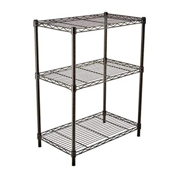 Estanteria de 3 niveles / Negra (90 x 72 x 35)