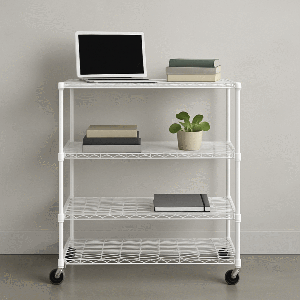 Estanteria de 4 niveles con Ruedas / Blanca (120 x 72 x 35)
