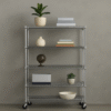 Estanteria de 5 niveles con Ruedas / Cromo (180 x 70 x 35)