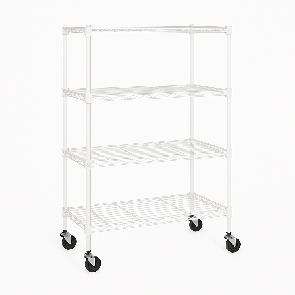 Estanteria de 4 niveles con Ruedas / Blanca (120 x 72 x 35)