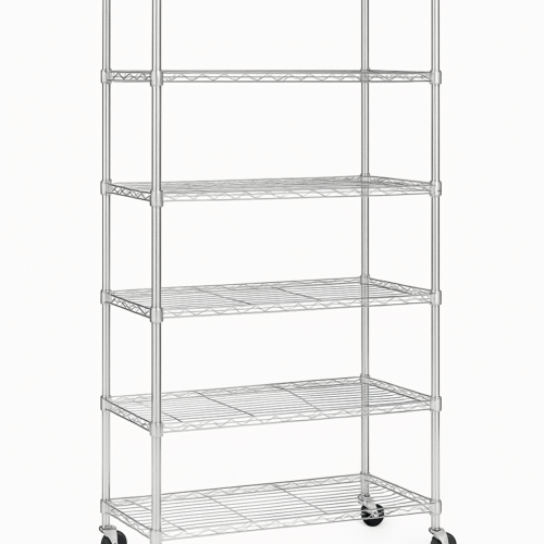 Estanteria de 6 niveles con Ruedas / Cromo (180 x 70 x 35)