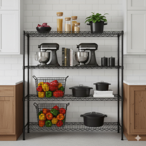 Estantería de 4 niveles / negra (120 x 120 x 45)