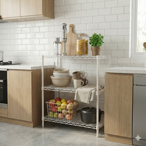 Estanteria de 3 niveles / blanca (90 x 90 x 50)